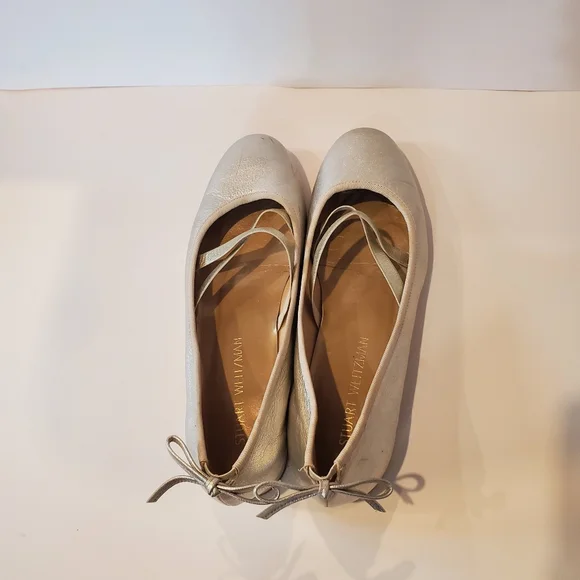 Stuart Weitzman Bolshoi Gold Flats Women's Size 9 - Picture 4 of 13